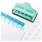 Gocreate Mint Planner Hole Punch 11 Binding Discs Supplied Adjustable Mushroom Hole Puncher for Disc-Bound Happy Planners,Punch Your Own Paper,Notebooks