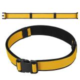 DIYPro Tool Belt with Plastic Buckle, 2-Inch Adjustable Electrician Work Belt, Adjusts to Fit a 57-Inch(145cm) Waist, Double Webbing Heavy Duty Work Tool Belt - Black and Yellow