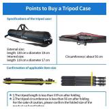 HEMMOTOP Tripod Bag, 47x7in All Sides Thick Tripod Carrying Case with Shoulder Strap and Handle, Heavy Duty Light Stand Bag with Two Zippered Pockets for Pool Cue, Speaker Stand -R12018