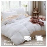 Bedsure White Duvet Cover King Size - 3 Pieces Prewashed Cotton-Like Polyester Extra Soft Bedding Set, Includes 1 Duvet Cover 104x90 Inches with Zipper Closure & 2 Pillow Shams, Comforter Not Included