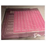 Pink Metal Business Hours Sign with Time Strips