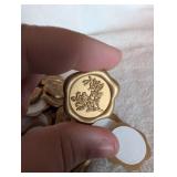 Gold Floral Wax Seal Stickers by Mopover