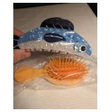 Decorative Hair Clip Set - Fish Design and Orange Brush