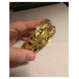 Lucite Bangle with Embedded Stones