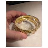 Lucite Bangle with Embedded Stones