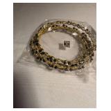Gold Tone Chain Bracelet with Black Beads