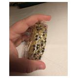 Gold Tone Chain Bracelet with Black Beads