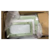 Dexmalle 36-in Light Green Undermount Single Sink Bathroom Vanity with White Top and Glass Doors - Retail: $0