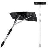 Snow Rake Shovel  Snow & Leaf Removal Tool & Pusher Scraper with 24â Rolling Blade  5-21â Extendable Handle & Nonslip - Retail: $175