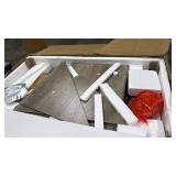 GarveeHome Tall Corner Cabinet, Farmhouse Corner Storage Cabinet with Glass Door & Adjustable Shelves, Space Saving Storage for Living Room, Kitchen, Bathroom, Washed Grey - Retail: $35