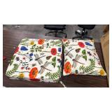 All Smiles Outdoor Chair Cushions for Patio Furniture Set of 24X24 Inch Deep Seat Waterproof Resistant with Removable Cover Garden Flowers Farmhouse Decorative Cushions for Seat Yard Garden Deck - Ret