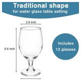 Bekith 12 Pack Goblet Party Glasses, 13-Ounce Classic Beverage Glass Juice Glasses, Clear - Retail: $37