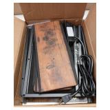 Huuger Nightstand with Charging Station, 27.6 Inch Bedside Table with Fabric Drawers, End Table with USB Ports and Outlets, Night Stand for Bedroom, Rustic Brown - Retail: $50