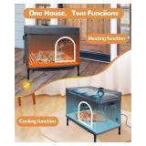 Cooling & Heated Cat Shelter for Outside - Dual Use Outdoor Cat House with Heating Pad & Fan - Air Condition Cat Mat with Ice Packs - Ideal for Stray/Feral Cats in Summer & Winter - Retail: $85