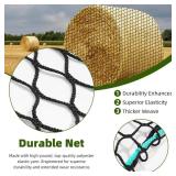 LeadGoods Large Round Bale Hay Net for Horses, Durable Nylon Knotless Slow Feeder Hay Nets for Horses and Goats (6 * 6 * 6 ft) - Retail: $50