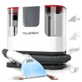 Upholstery Carpet Cleaner, MUJERBAY 12Kpa Portable Spot & Stain Cleaner Shampooer, Move with Universal Wheels & Handle, 1.18-inch Deep Cleaning Machine for Couch, Stairs, Car & Messes.Red (Pre Owned) 