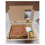 WOODMAM Wooden Pizza Toy - 48 PCS Montessori Pretend Play Food for Ages 3+, Educational Learning Toy Wooden Playset with Bake Oven, Christmas Birthday Gift for 3 4 5 6 Year Old - Retail: $36