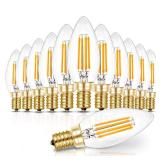 Hizashi E12 Candelabra LED Light Bulb 40 Watt 90+CRI Chandelier Light Bulbs Dimmable, B10 LED Candelabra Bulbs, 4W, 450LM 2700K Soft White, Candle Light Bulbs, UL Listed, 12 Pack - Retail: $29