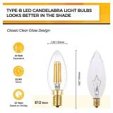 Hizashi E12 Candelabra LED Light Bulb 40 Watt 90+CRI Chandelier Light Bulbs Dimmable, B10 LED Candelabra Bulbs, 4W, 450LM 2700K Soft White, Candle Light Bulbs, UL Listed, 12 Pack - Retail: $29