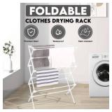 ZOES HOMEWARE 2026 Enhanced Clothes Drying Rack | Foldable Drying Rack Clothing for Laundry | Small Collapsible Portable Dryers for Laundry | Use for Indoor & Outdoor | White 37.5"x29"x12" - Retail: $