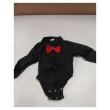 SOBOWO Baby Boy Button Down Onsie Baby Boy Shirt Baby Boys Formal Dress Shirt Bodysuit Long Sleeve Button Up One-Piece Romper Jumpsuit Wedding Party 0-24M(6-9 Months, Black) - Retail: $18