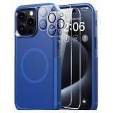 Diverbox for iPhone 15 pro case - [Compatible with MagSafe] [with Screen Protector ] [Shockproof] [Dropproof] Heavy Duty Protection Phone Case for iPhone 15 pro (Blue) - Retail: $13