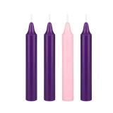 Mega Candles 4 pcs Unscented Christmas Advent Candles Set, Hand Poured Premium Wax Taper Candle 5 Inch x 3/4 Inch, Holidays, Occasions, Events, Festivities, Devotional, Church, Wreath, Party, Gifts - 