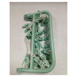 alladaga Clothes Drying Hanger with 32 Clips and Drip Foldable Hanging Rack (Light Green) - Retail: $10