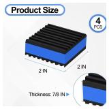phepetroll 4 Pack Anti Vibration Pads for Washing Machine 2"x2"x7/8", Sound Isolation Vibrating Pad Ribbed Rubber Damping Mat EVA Center for Air Compressors, Conditioner, Treadmill, HVAC Washer Dryer 