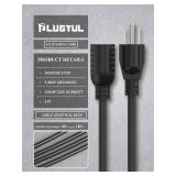 PLUGTUL 3 FT Extension Cord, Short Power Cord, Black Indoor/Outdoor 16 Gauge 3 Prong Grounded Wire ETL Listed, 13A 1625W 125V SJTW - Retail: $5