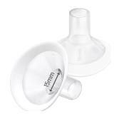 2pcs 15mm Soft Rim Flanges with 106 Degree Wider Opening Angle for Medela Breast Pump, PersonalFit, Freestyle, Maxflow, Freestyle Flex Swing Maxi Connector,Lansinoh Signature Pro - Retail: $15