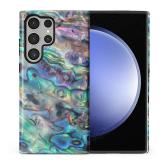 Compatible with Samsung Galaxy S23 Ultra Case - Dual-Layer Protection, Hard Shell with Silicone Interior,Slim Scratch Resistant Shockproof for Woman Men - Blue Abalone Mollusk Shell Patten - Retail: $