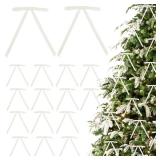 LIZLOVESS Ivory Velvet Ribbon Christmas Bow 5 x 7 Inches Premade Cream Bows for Christmas Tree Hanging Decorations Gift Wrapping Wreaths Crafts Outdoor Indoor Home Decor Wedding, Pack of 24 - Retail: 