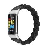 Wearlizer Compatible with Fitbit Charge 6 Bands/Charge 5 Bands for Women, Cute Stretchy Braided Solo Loop Wristband Slim Soft Elastic Replacement Strap Accessories for Charge 5 6 Band, Black M - Retai