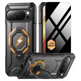 TONGATE for Pixel 10 Pro XL Case with 360° Spin Magnetic Stand, Compatible with MagSafe, Privacy Screen Protector, Military Grade Protection Case for Google Pixel 10 Pro XL, Black - Retail: $26