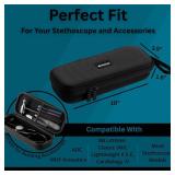 Caseling Stethoscope Case For 3M Littmann Classic III, Lightweight II S.E, Cardiology IV Diagnostic, MDF Acoustica - Hard Case for Medical Tools with Pocket for Nurse Accessories - EVA Nursing Holder 