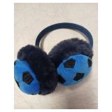 Blue Soccer Ball Plush Ear Muffs - Retail: $12