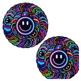 Wercokt 100PCS Smiling Neon Stickers, Cute Water Bottle Stickers for Kids, for Teaching Rewards, Notebooks, Stationery, Luggage, Cartoon PVC Happy Sticker - Retail: $9