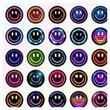 Wercokt 100PCS Smiling Neon Stickers, Cute Water Bottle Stickers for Kids, for Teaching Rewards, Notebooks, Stationery, Luggage, Cartoon PVC Happy Sticker - Retail: $9