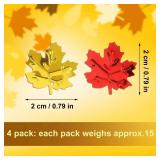 WILLBOND 600 Pcs Fall Thanksgiving Confetti Maple Leaf Table Scatter Foil Confetti for Autumn Harvest Halloween Christmas Wedding Throwing Table Decoration Glitter Party Supplies - Retail: $6