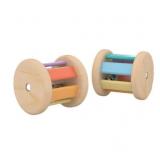 Montessori-Inspired Wooden Rolling Bell Rattle, Tummy Time Toy for Infants - Retail: $12