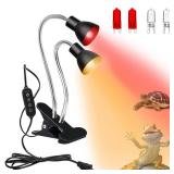 Homnebila Reptile Heat Lamp, UVA UVB Light for Turtle, Bearded Dragon, Basking Light for Bearded Dragon, Dimmable 360°Gooseneck UV Heating Lamp W/ G9 Mini Halogen Bulbs 60W for Tortoise/Snake/Lizard 