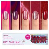 Cat Eye Press on Nails Red - 5 Styles Red Press on Nails Short Square, Soft Gel x Coat Nails False Nails, Bt Art Box Press On Nails in 16 Sizes -160 PCS Soft Gel Fake Nails Kit - Retail: $22