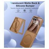 FNDMIL NO.1 Magnetic for Motorola Razr+ Plus 2025/2024 Case Compatible with  Soft Silicone Bumper for Moto Razr+ 2025/2024 Case,Coffee - Retail: $18