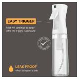 Continuous Spray Bottle for hair - 10 Oz Ultra Fine Mist Sprayer | Water Spray Bottle For Hair Mister Spray Bottle | Hair Spray Bottles For Hairstyling, Cleaning, Salons 2 pack 6 oz - Retail: $10