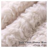 Neelvin Set of 2 Faux Fur Throw Pillow Covers 16x16 Inch Beige Cozy Soft Solid Decorative Pillowcases Thick Plush Sheepskin Cushion Case for Chair and Couch Sofa Bedroom - Retail: $22