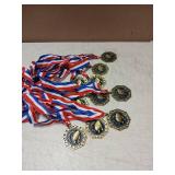 Express Medals Flag Football Gold Medals Trophy Award with Neck Ribbons EMDC214FFB - (Pack of 10) - Retail: $19
