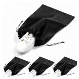 4Pcs Shoe Bags for Travel with Drawstring Closure, Shoe Covers for Travel Home Luggage Storage Shoes Women Men (Black) - Retail: $6