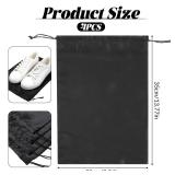 4Pcs Shoe Bags for Travel with Drawstring Closure, Shoe Covers for Travel Home Luggage Storage Shoes Women Men (Black) - Retail: $6