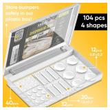 104 Clear Cabinet Bumper Pads Self-Adhesive Silicone Buffer Set with 4 Shapes for Doors, Drawers & Furniture Sound Dampening & Surface Protection - Retail: $10